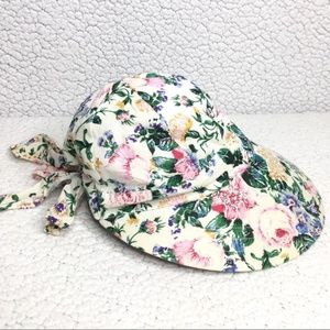 Betmar Vintage 90s Floral Bow Tie Back Visor Hat